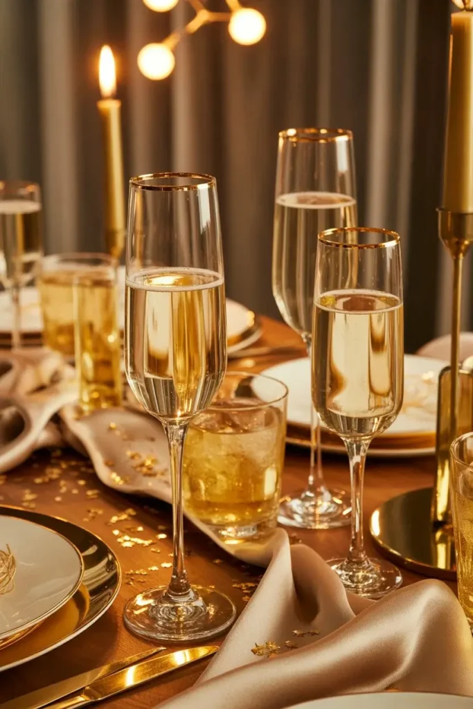 Champagne & Cocktail Golden Birthday Ideas