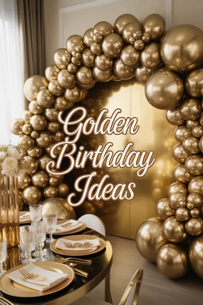 Gold Balloon Arch & Backdrops