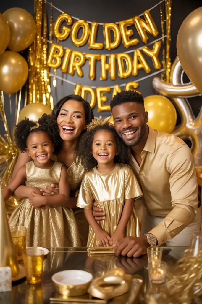 Matching Family Golden Birthday Outfits